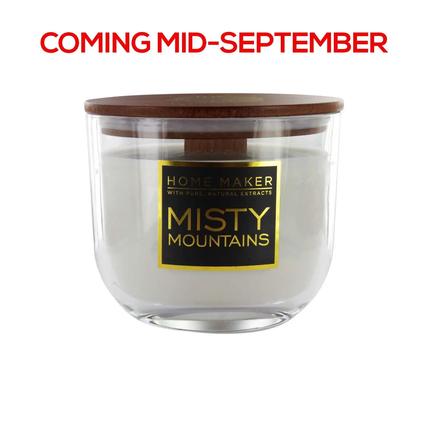 HOME MAKER OVAL WOOD WICK MISTY MOUNTAINS 13.7oz CANDLE