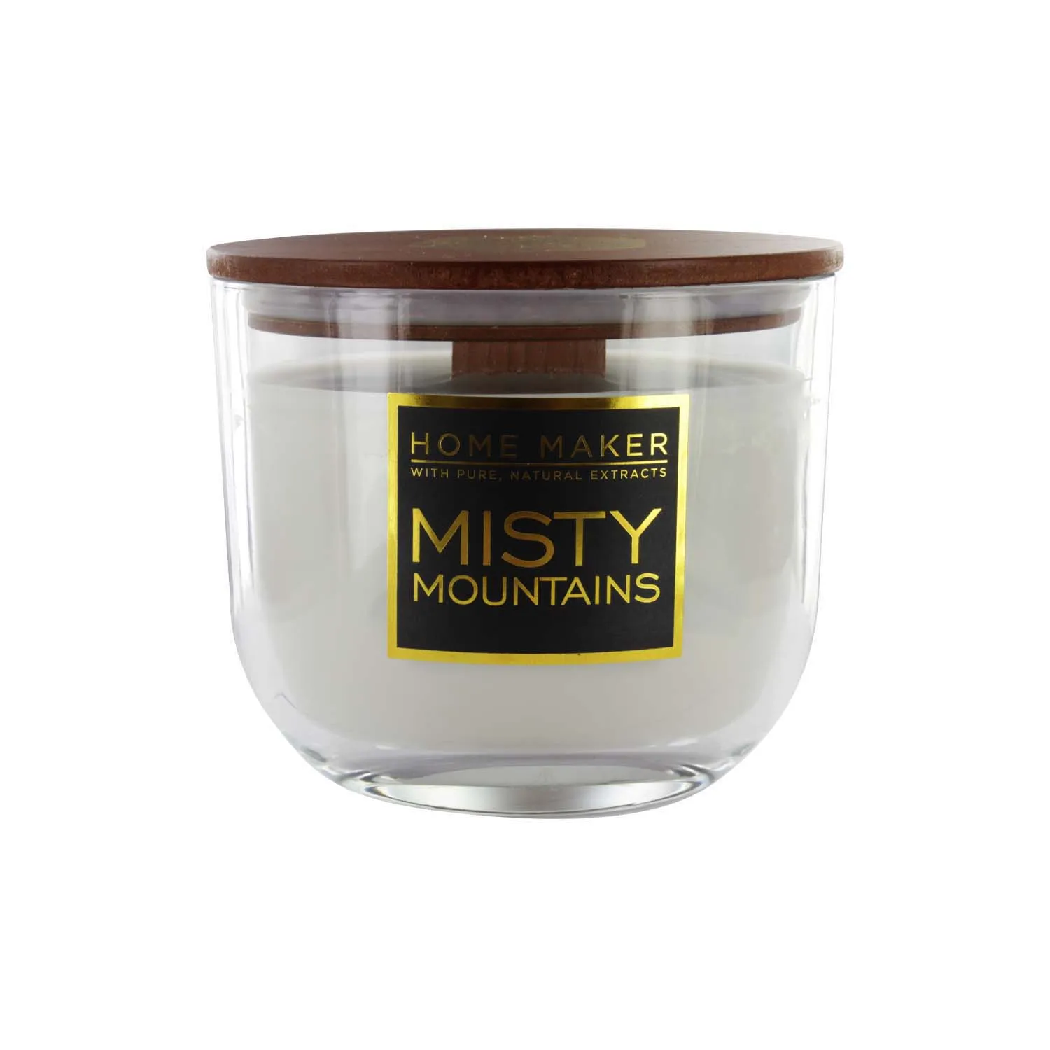 HOME MAKER OVAL WOOD WICK MISTY MOUNTAINS 13.7oz CANDLE