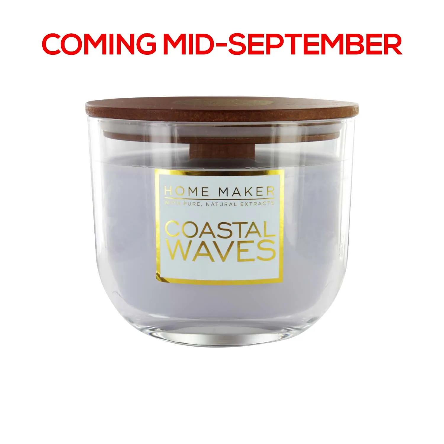 HOME MAKER OVAL WOOD WICK COASTAL WAVES 13.7oz CANDLE