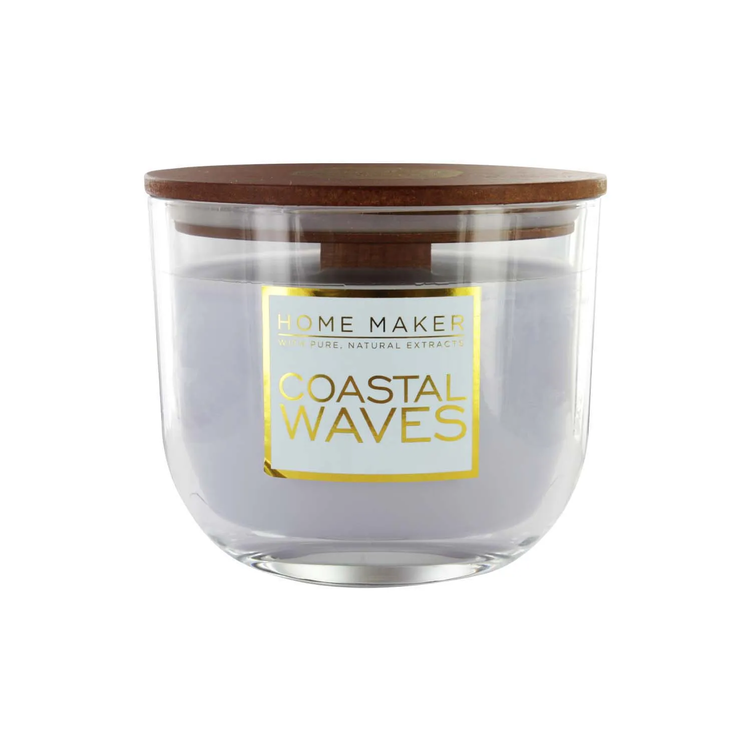 HOME MAKER OVAL WOOD WICK COASTAL WAVES 13.7oz CANDLE