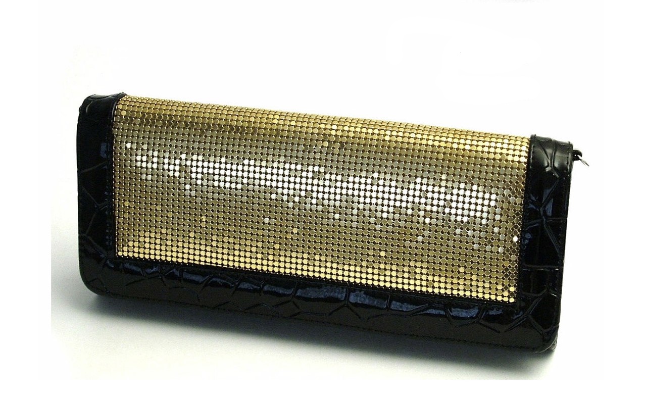 SEQUIN CLUTCH BAG GOLD