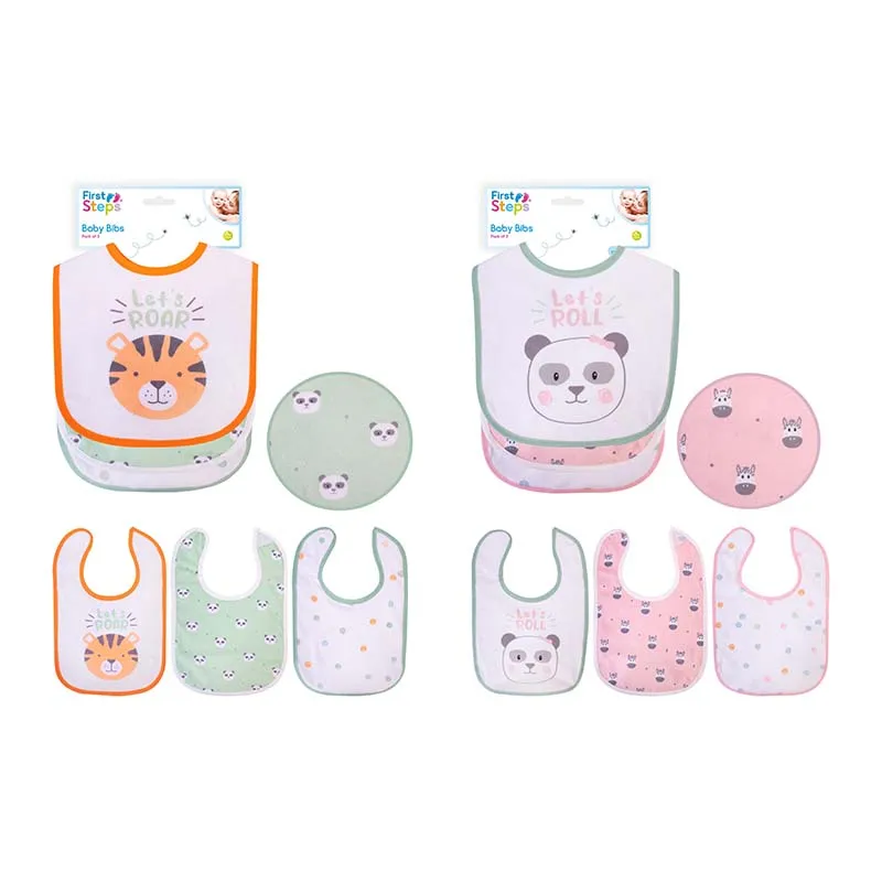 FS943 first steps 3 pk VELCRO BIBS