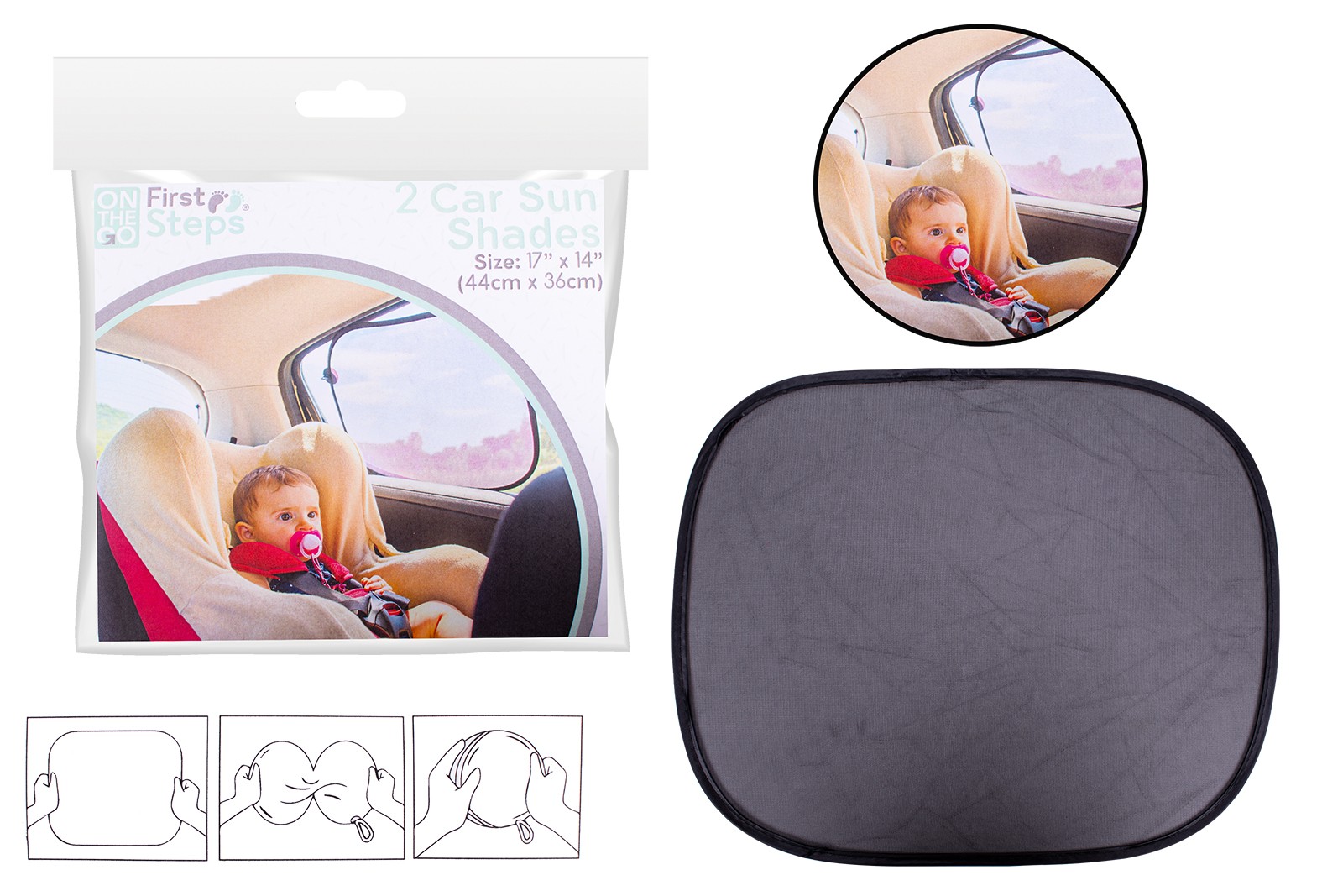 FS778 CAR SUNSHADE 2pk BLACK