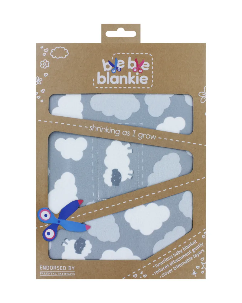BBBG01W BYE BYE  BABY BLANKET GREY
