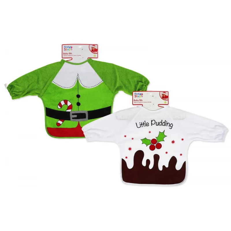 FS643 XMAS SLEEVE BABY BIB