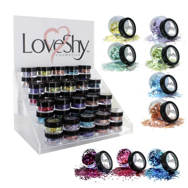 LOVESHY GLITTER POT DISP x80