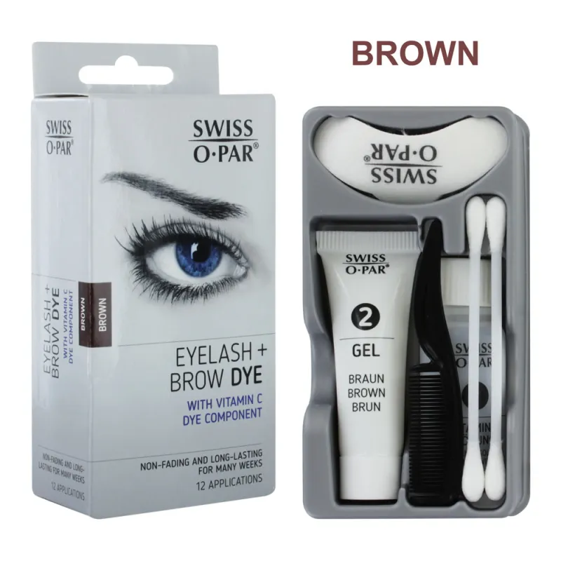 SWISS O PAR EYE BROW/EYELASH TINT BROWN x 5
