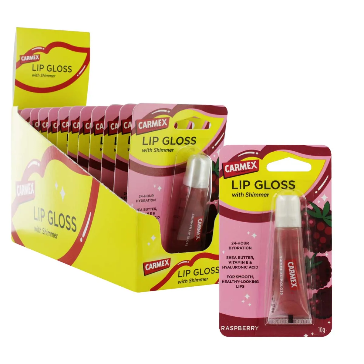 CARMEX LIP GLOSS RASPBERRY 10g x 12