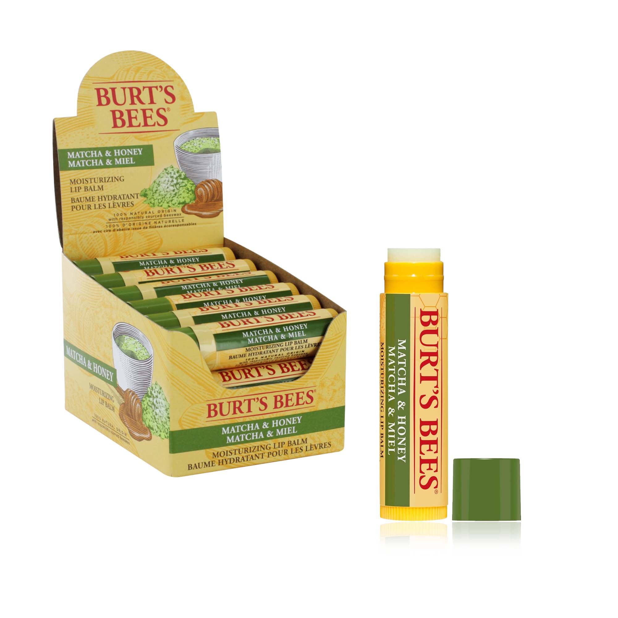 BURTS BEES MATCHA & HONEY LIP BALM x12