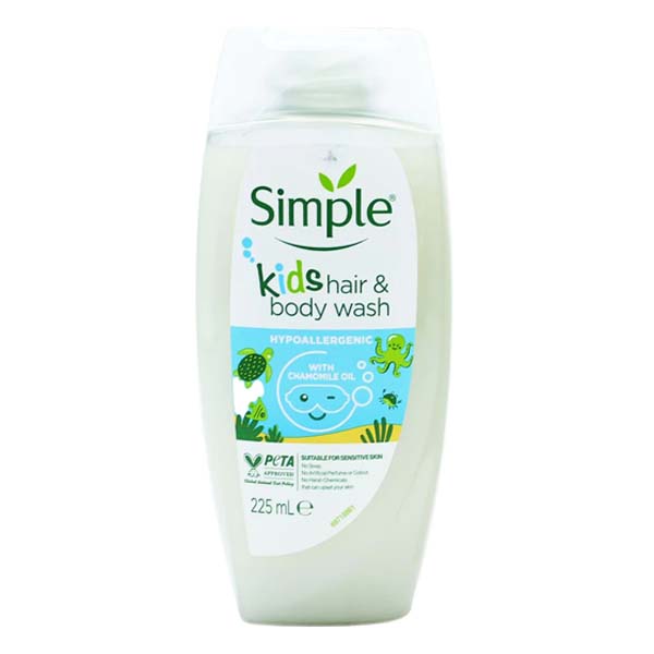 SIMPLE KIDS HAIR & BODY WASH 225ml