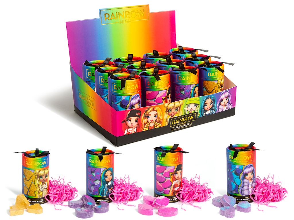 RAINBOW HIGH SCENTED BATH BOMBS x12