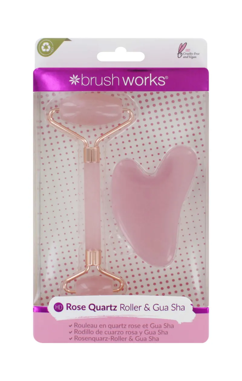 Brush Works Rose Quartz & Gua Sha set 52 56 353