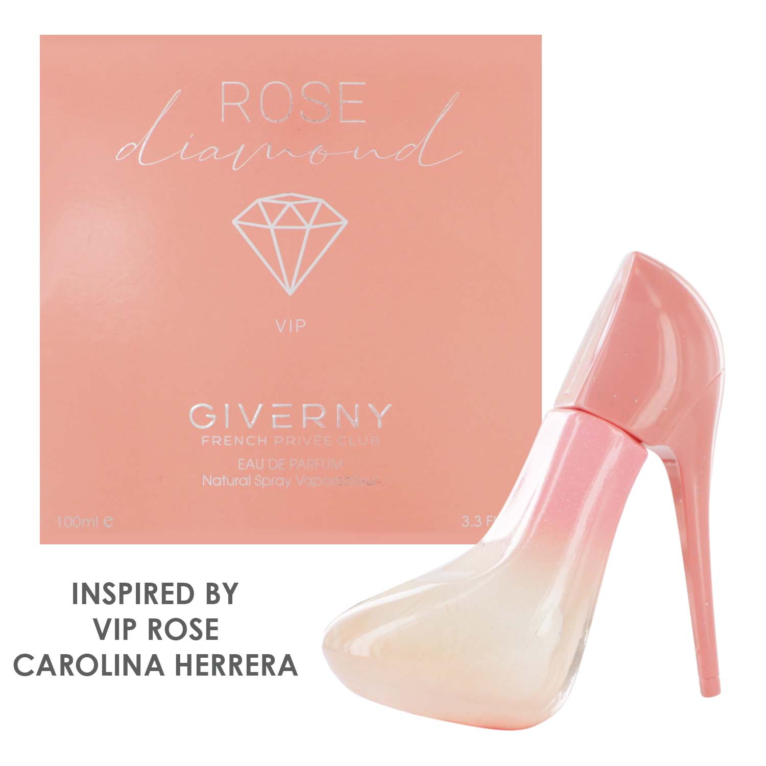GIVERNY SHOE EDP 100ml ROSE DIAMOND (vip rose carolina herrera)