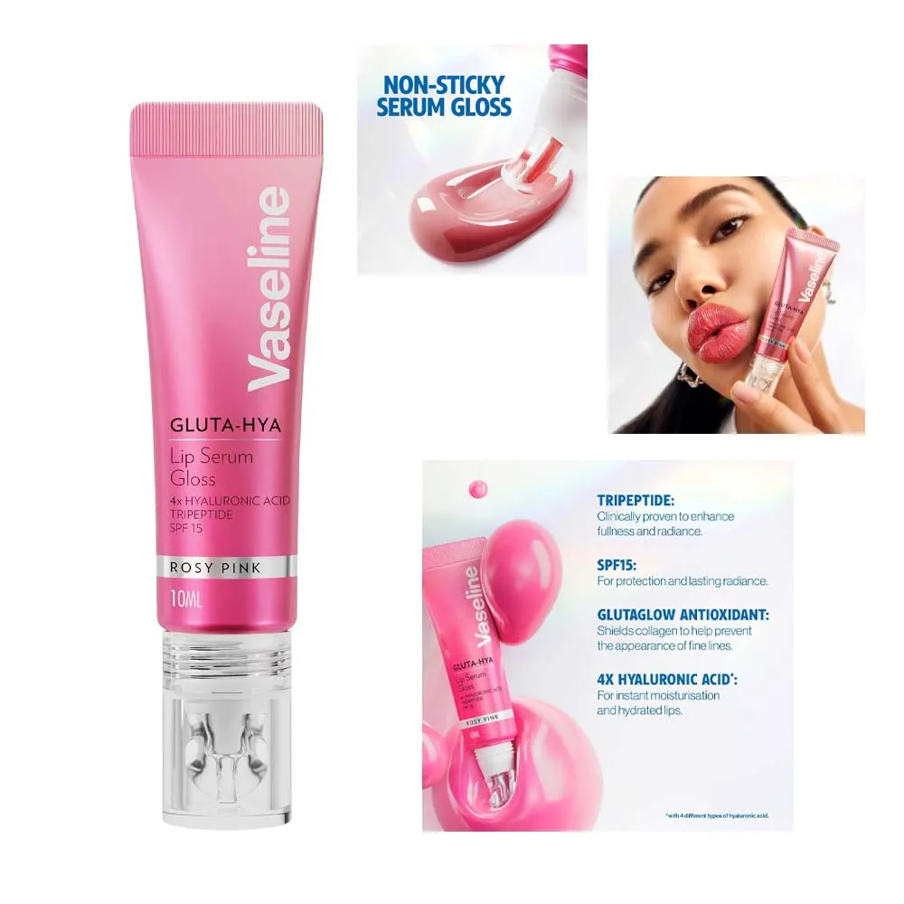 VASELINE GLUTA-HYA LIP SERUM GLOSS ROSY PINK 10ml