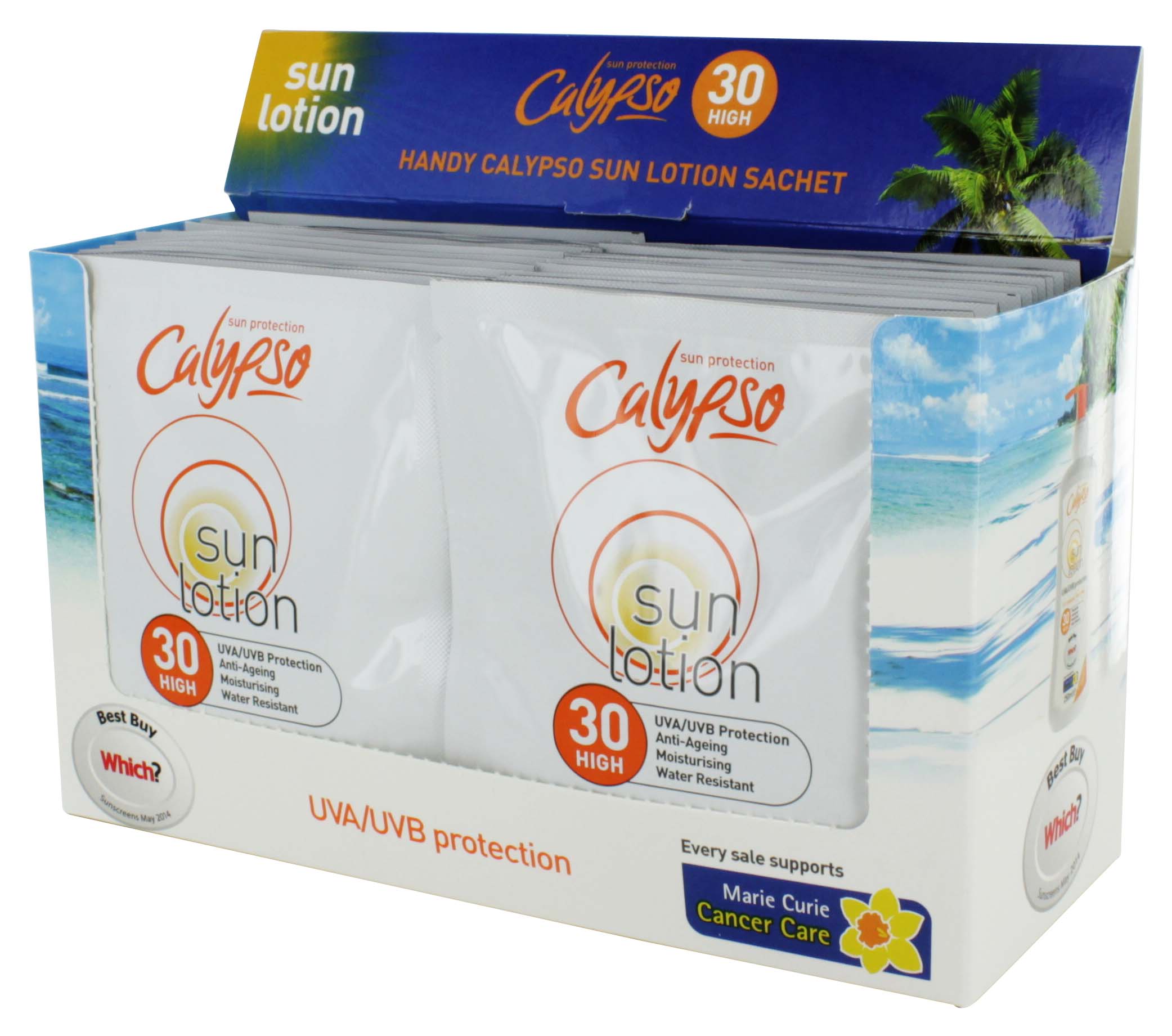 CALYPSO SUN LOTION FAC 30 SACHET   display X24 CAL30SACHET