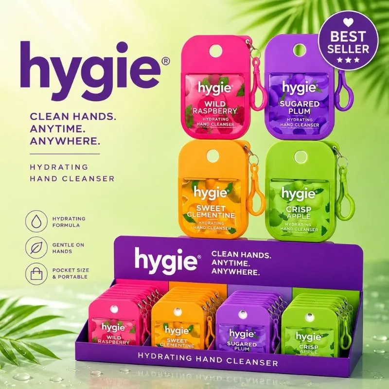 HYGIE HYDRATING HAND SANITIZER 35ml DISPLAY x24