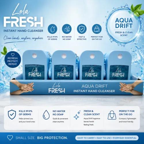 LOLA HYDRATING HAND SANITIZER AQUA DRIFT 35ml DISP x24
