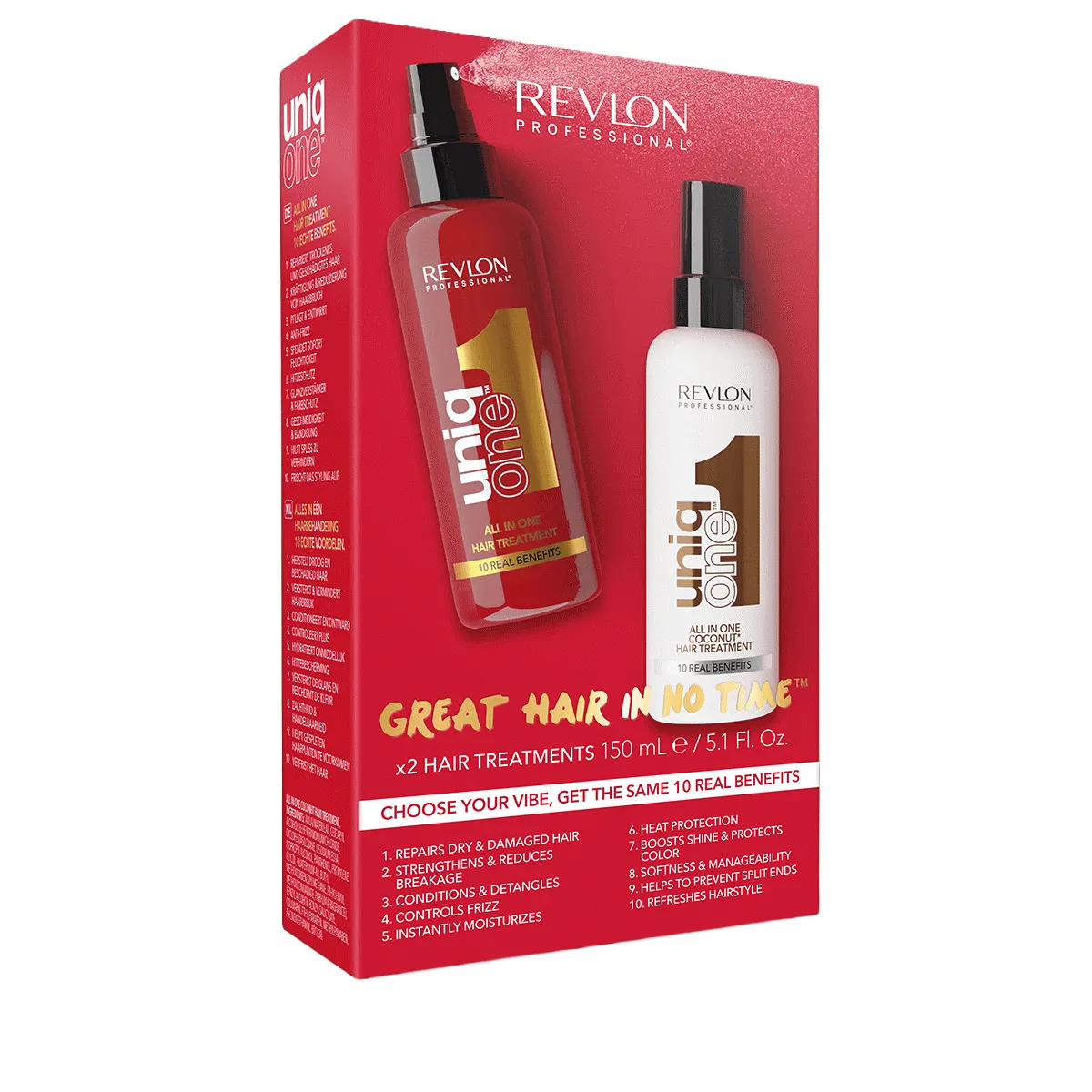 REVLON DUO PACK UNIQ ONE CLASSIC & COCO HAIR TREATMENTS 150ml