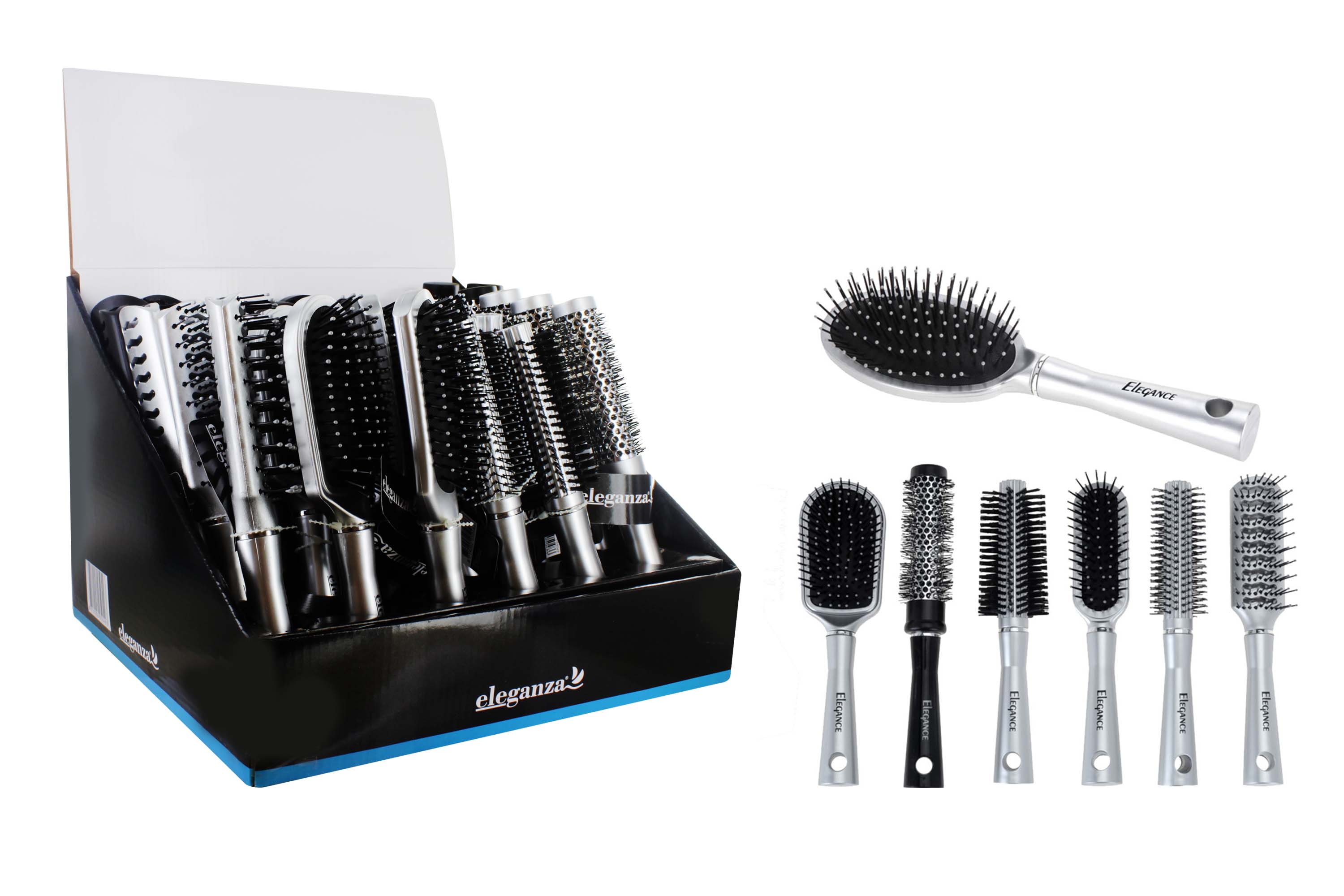 ELEGANZA HAIRBRUSH ASSORTED DISP   x36