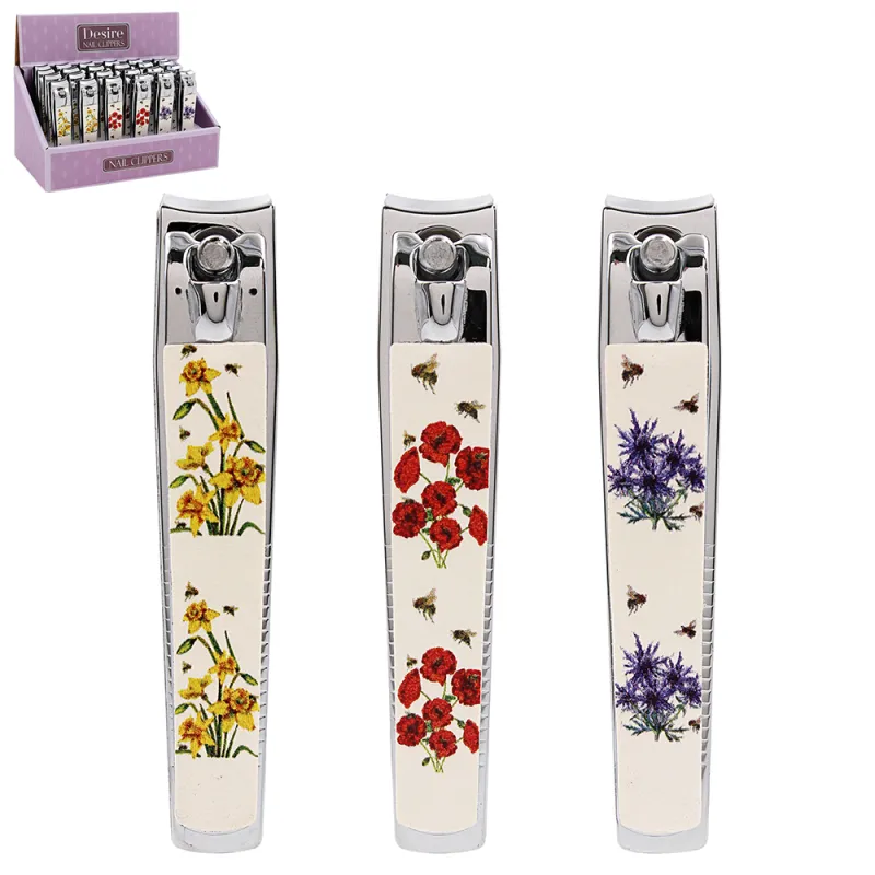 LP73667 FLORAL TOE NAIL CLIPPER DISP x24