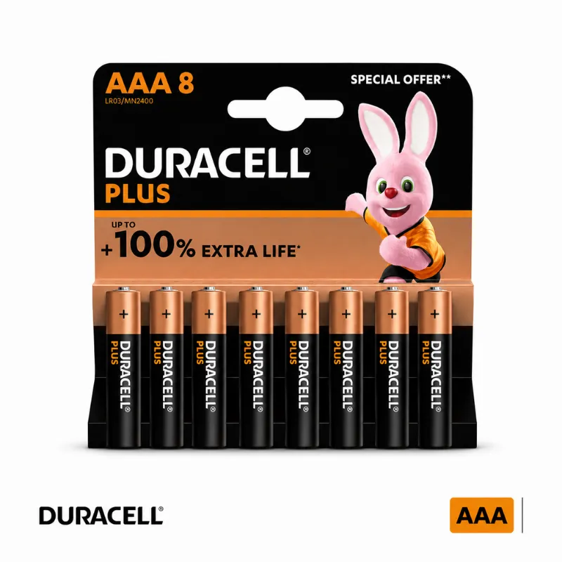 DURACELL AAA 8 PACK BATTERIES