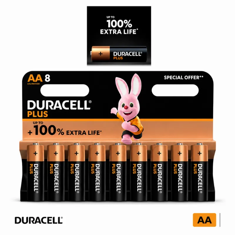 DURACELL AA  8 PACK BATTERIES
