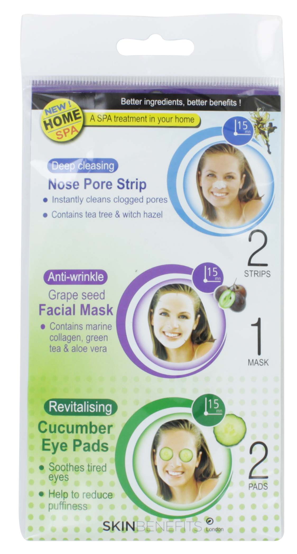 SKIN BENIFITS NOSE STRIP/F MASK & EYE PADS