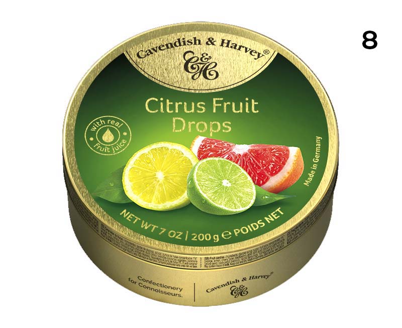 CAVENDISH & HARVEY CITRUS FRUIT DROPS 200g x 9