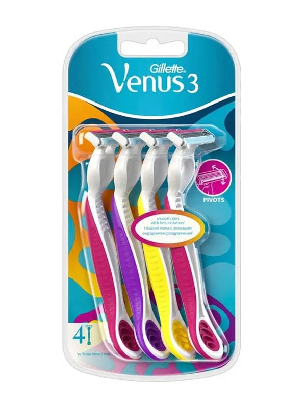 GILLETTE VENUS COLOURED RAZORS 4s