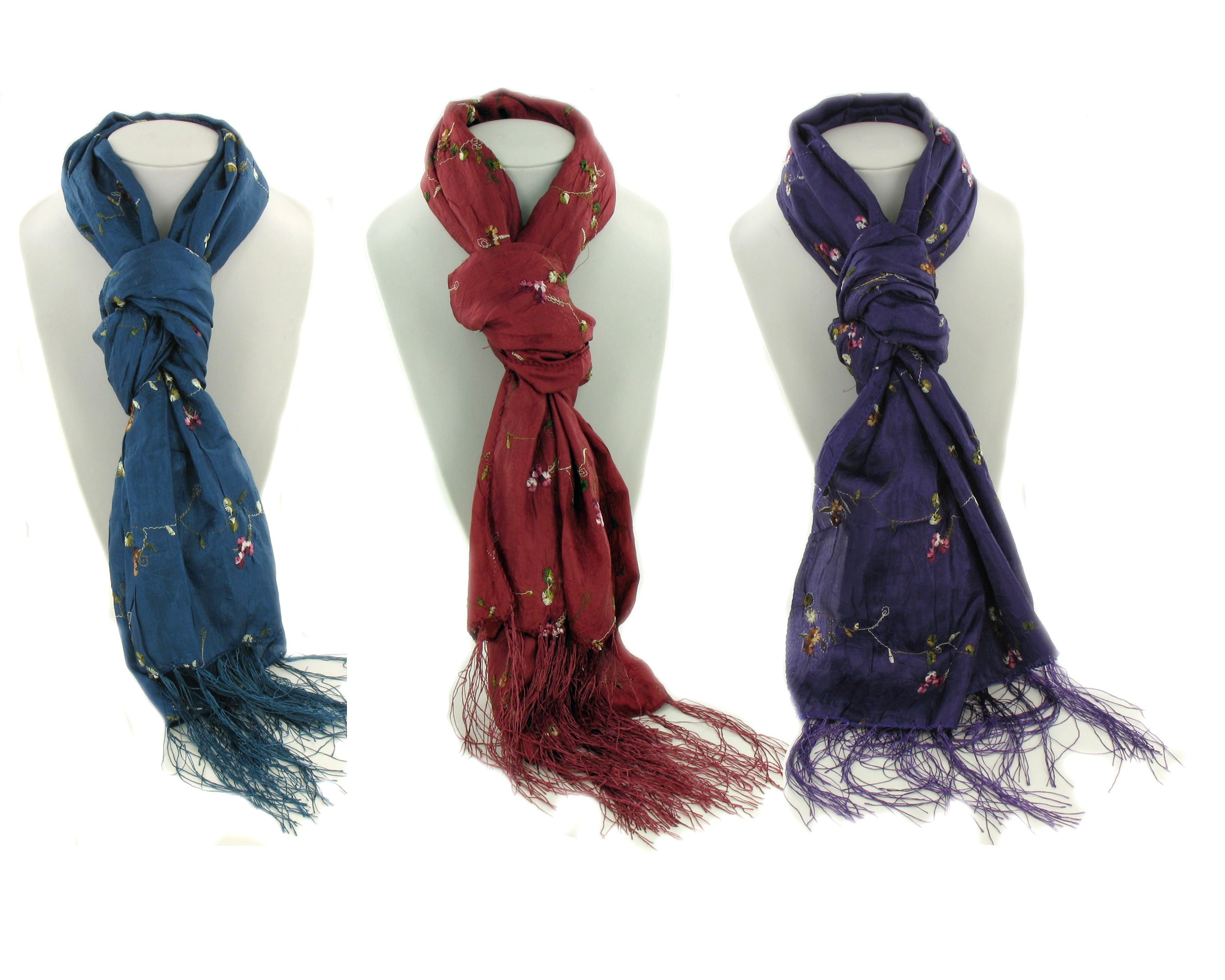 MS0316 INDIAN SILK FLORAL SCARF