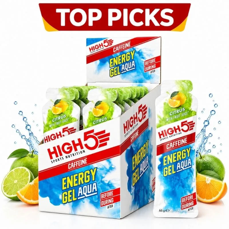 HIGH 5 ENERGY GEL AQUA CAFFEINE 66g CITRUS x20