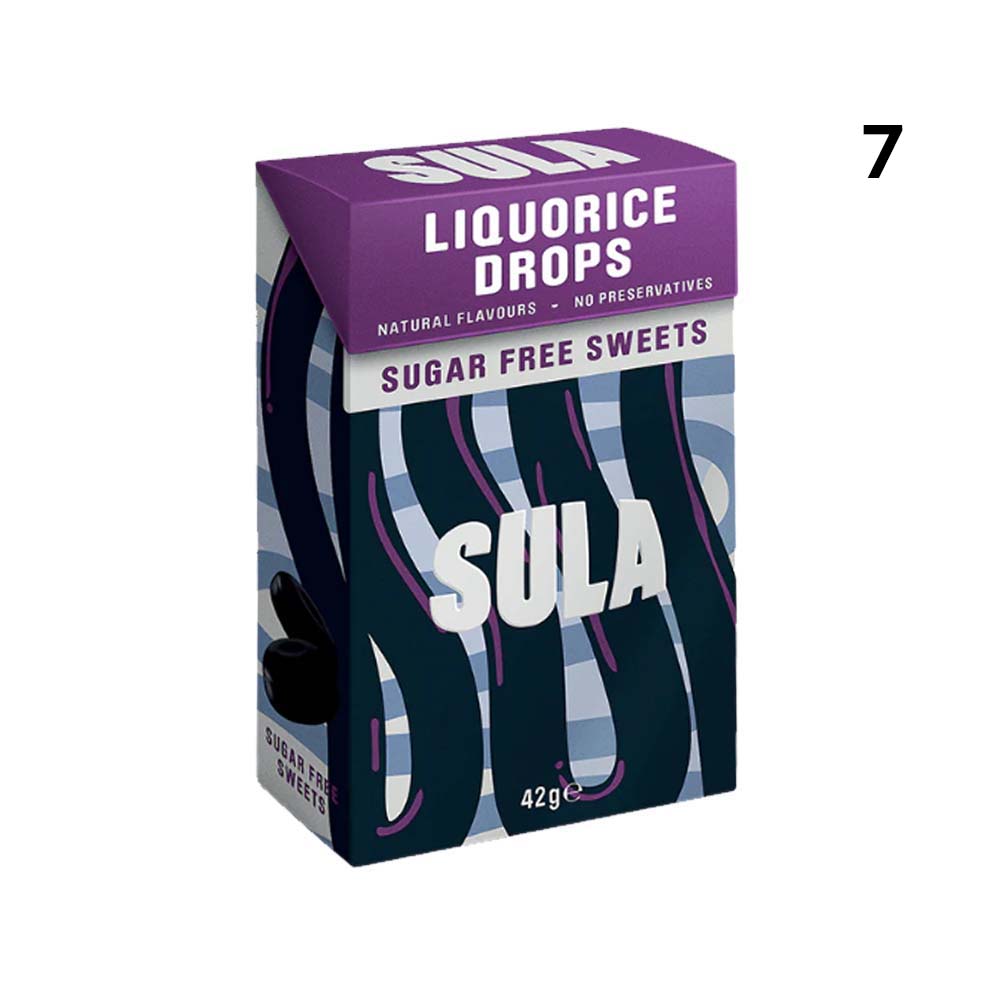 SULA SUGAR FREE LIQUORICE SWEETS x14