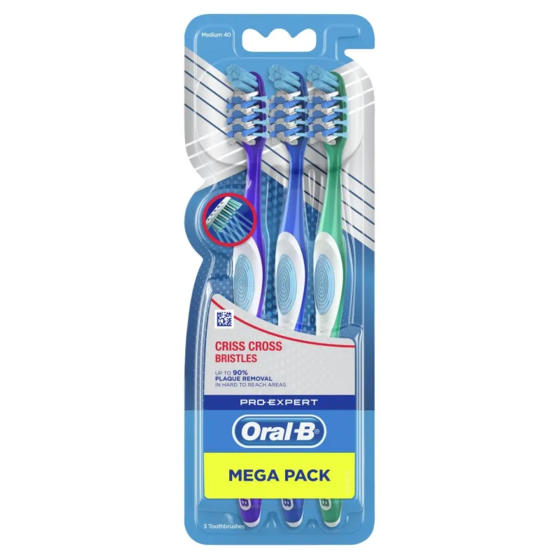 ORAL B PRO EXPERT CRISS CROSS 3pk T/BRUSHES