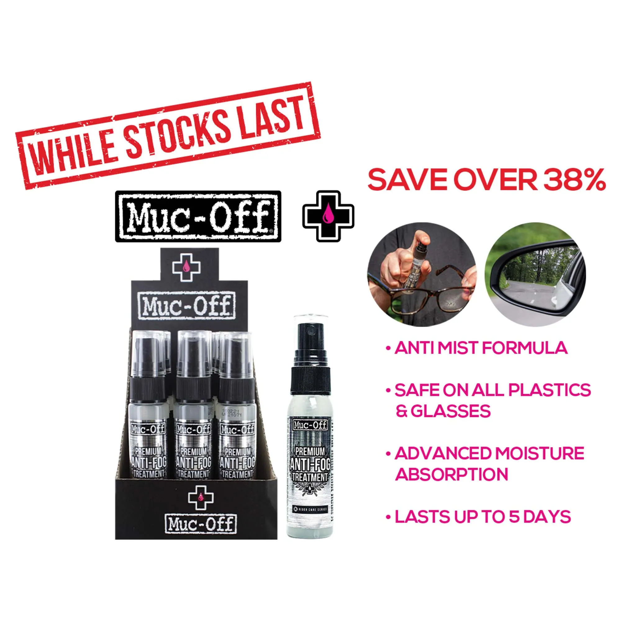 MUC-OFF PREMIUM ANTI-FOG LENS SPRAY 32ml x18***SPECIAL