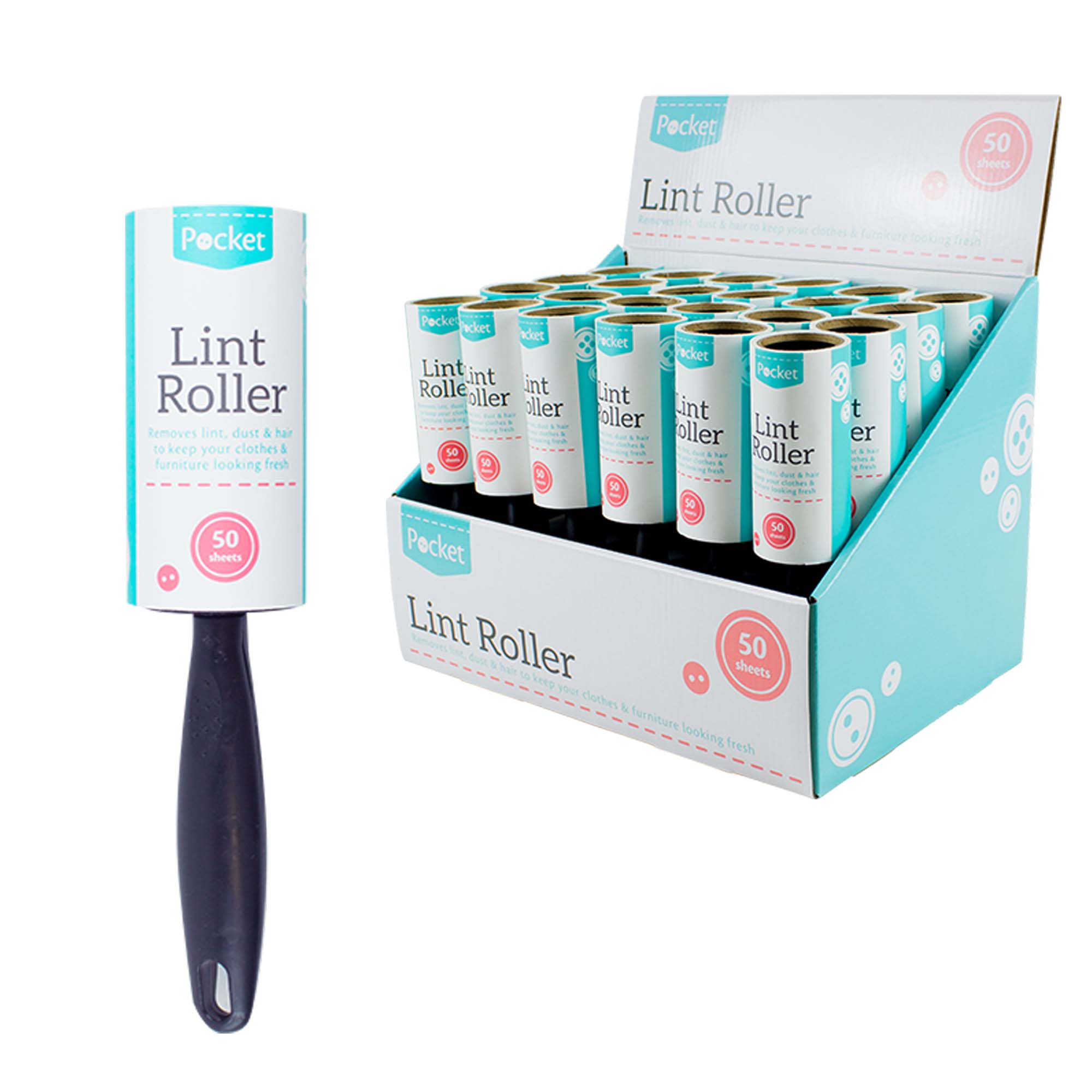 LINT ROLLER 50 SHEETS DISP x24