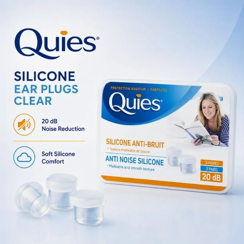 QUIES SILICONE EAR PLUGS CLEAR