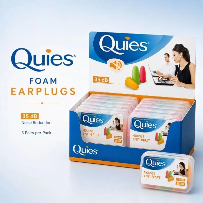 QUIES FOAM EAR PLUGS (3 PAIRS) X 12