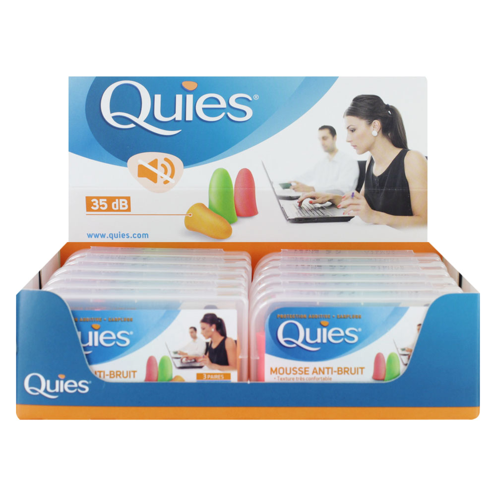QUIES FOAM EAR PLUGS (3 PAIRS) X 12