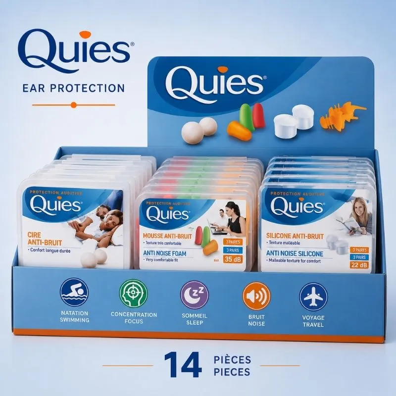 QUIES EAR PLUGS 14 PIECE DISPLAY