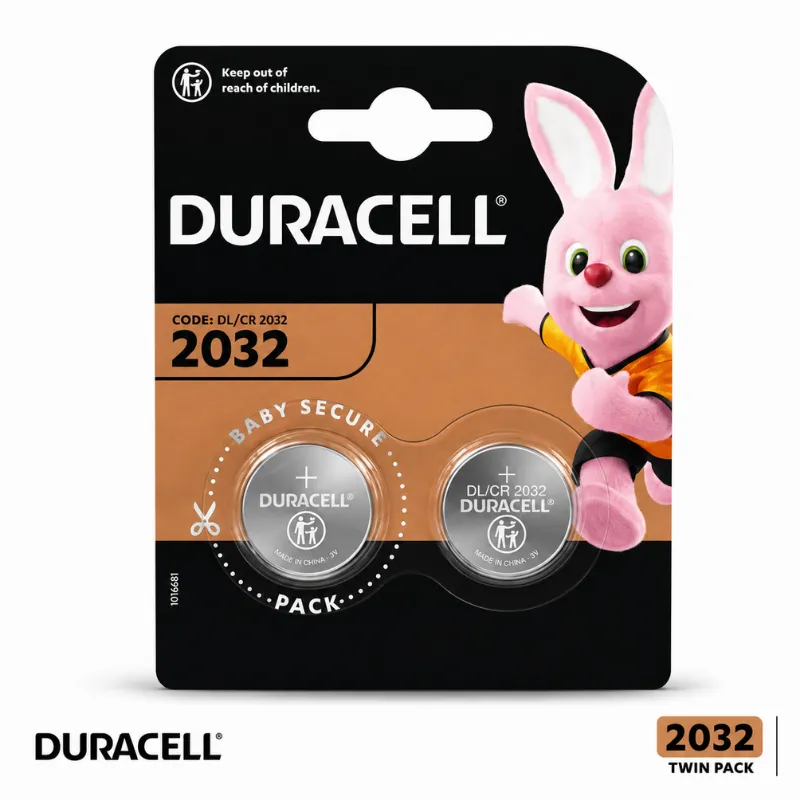 DURACELL CR-2032 LITHIUM BATTERY TWIN PACK x 10