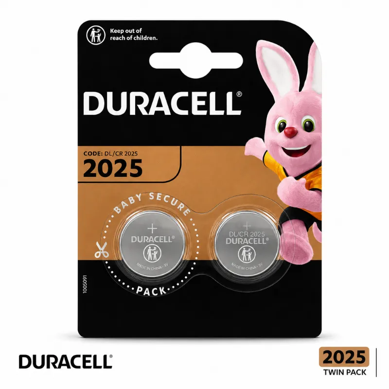 DURACELL CR-2025 LITHIUM BATTERY TWIN PACK