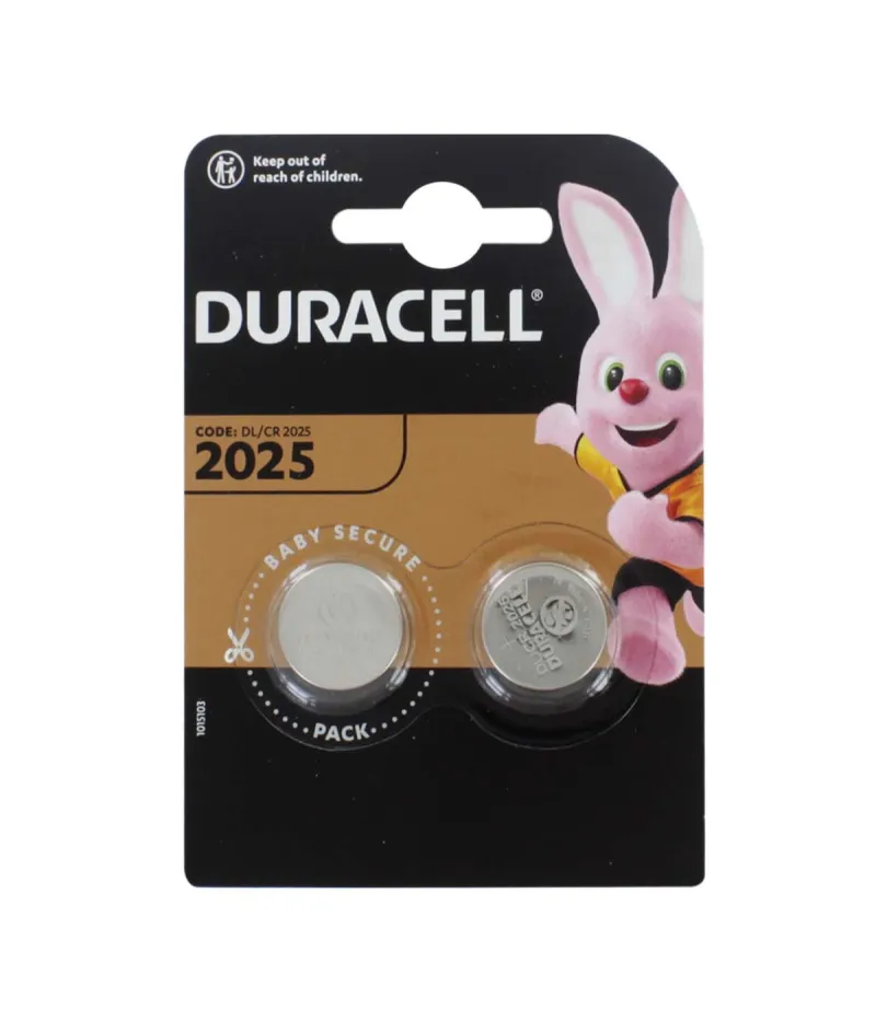 DURACELL CR-2025 LITHIUM BATTERY TWIN PACK
