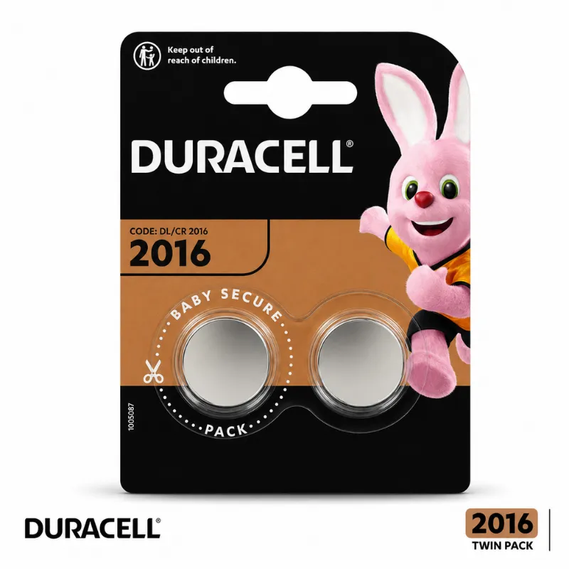 DURACELL CR-2016 LITHIUM BATTERY TWIN PACK