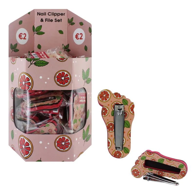 FOOT SHAPE NAIL BUFFER & CLIPPER SET Display x 40