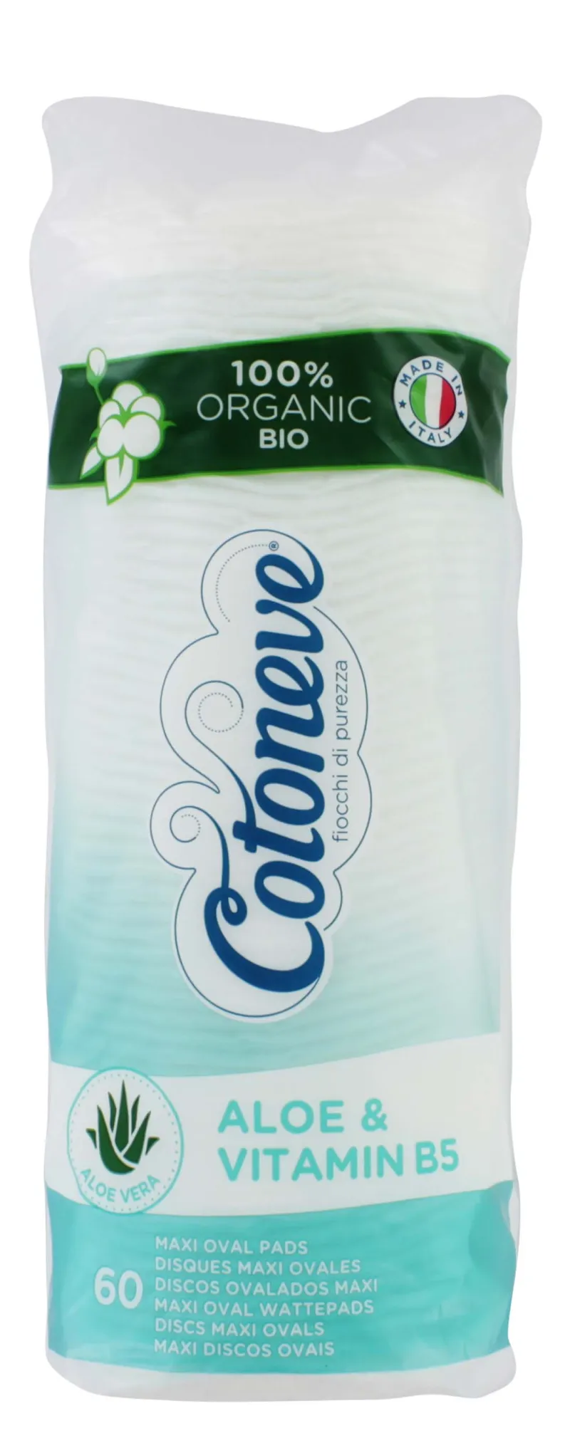 COTONEVE 60 MAXI OVAL COTTON DISCS ALOE & VITAMIN B5 x12