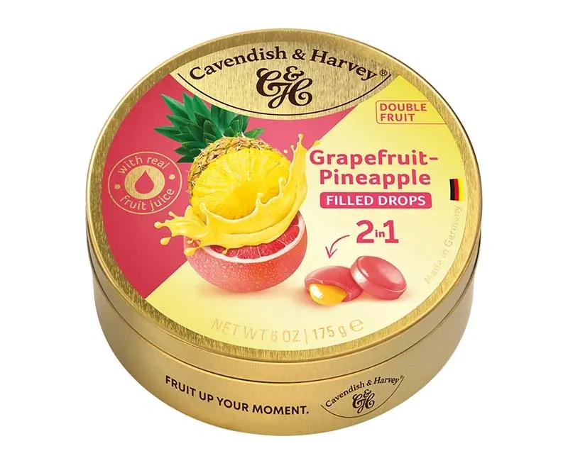CAVENDISH & HARVEY GRAPEFRUIT PINEAPPLE DROPS 175g x 9