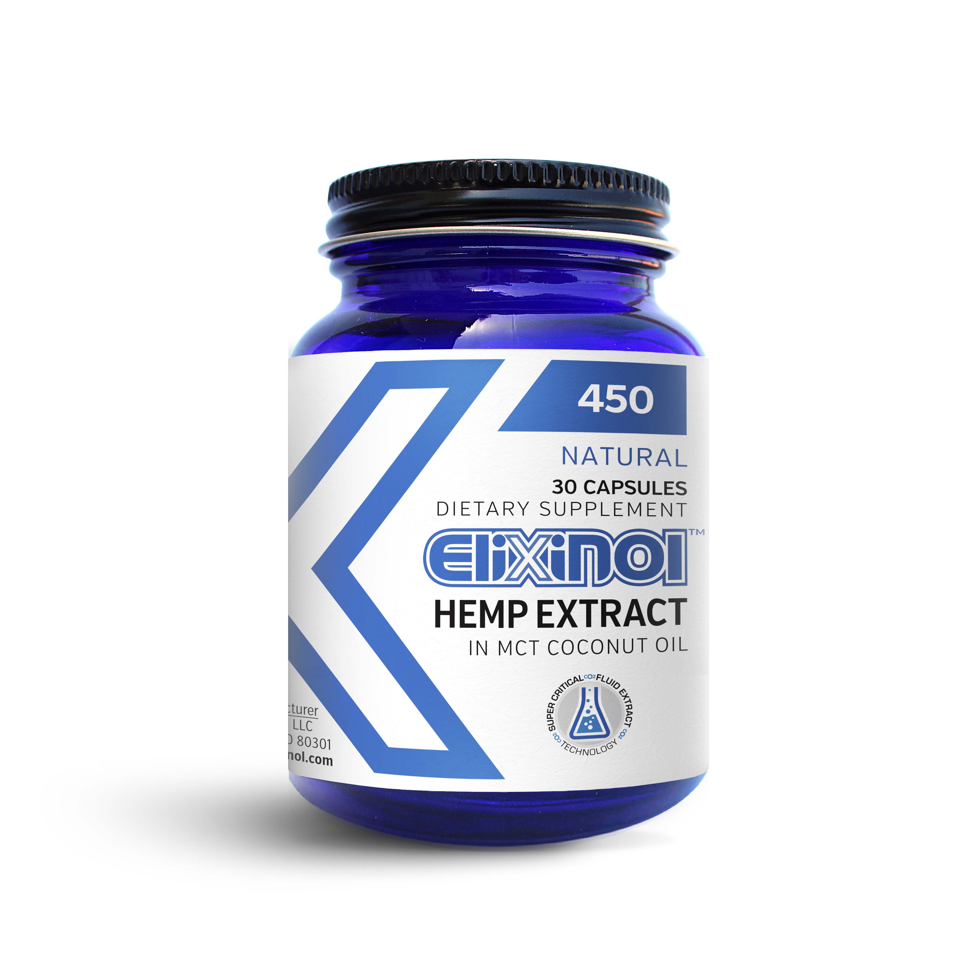 ELIXINOL CBD Hemp Oil - 30 Capsule 450mg of CBD