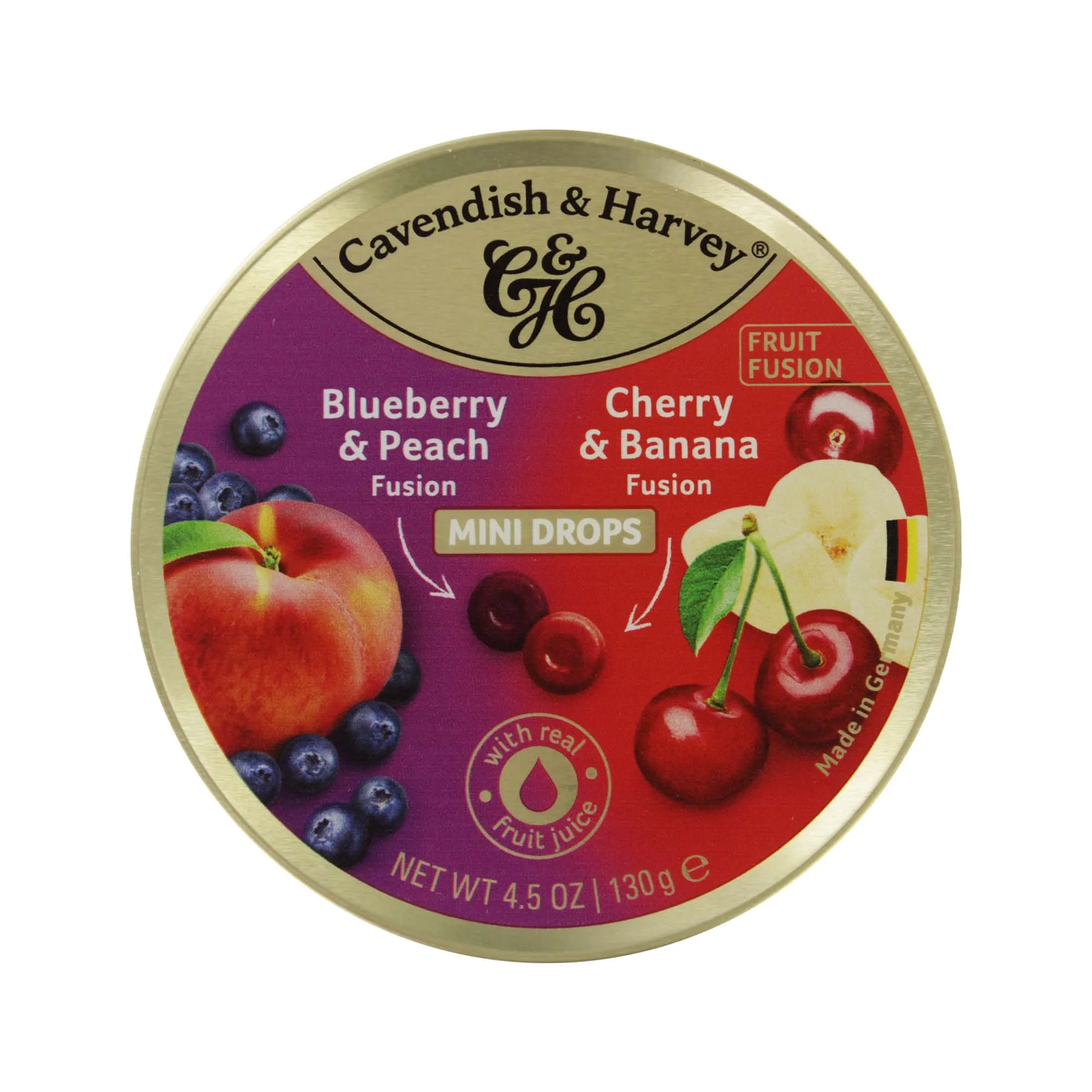 CAVENDISH & HARVEY FRUIT FUSION MINI DROPS BLUEBERRY&PEACH/