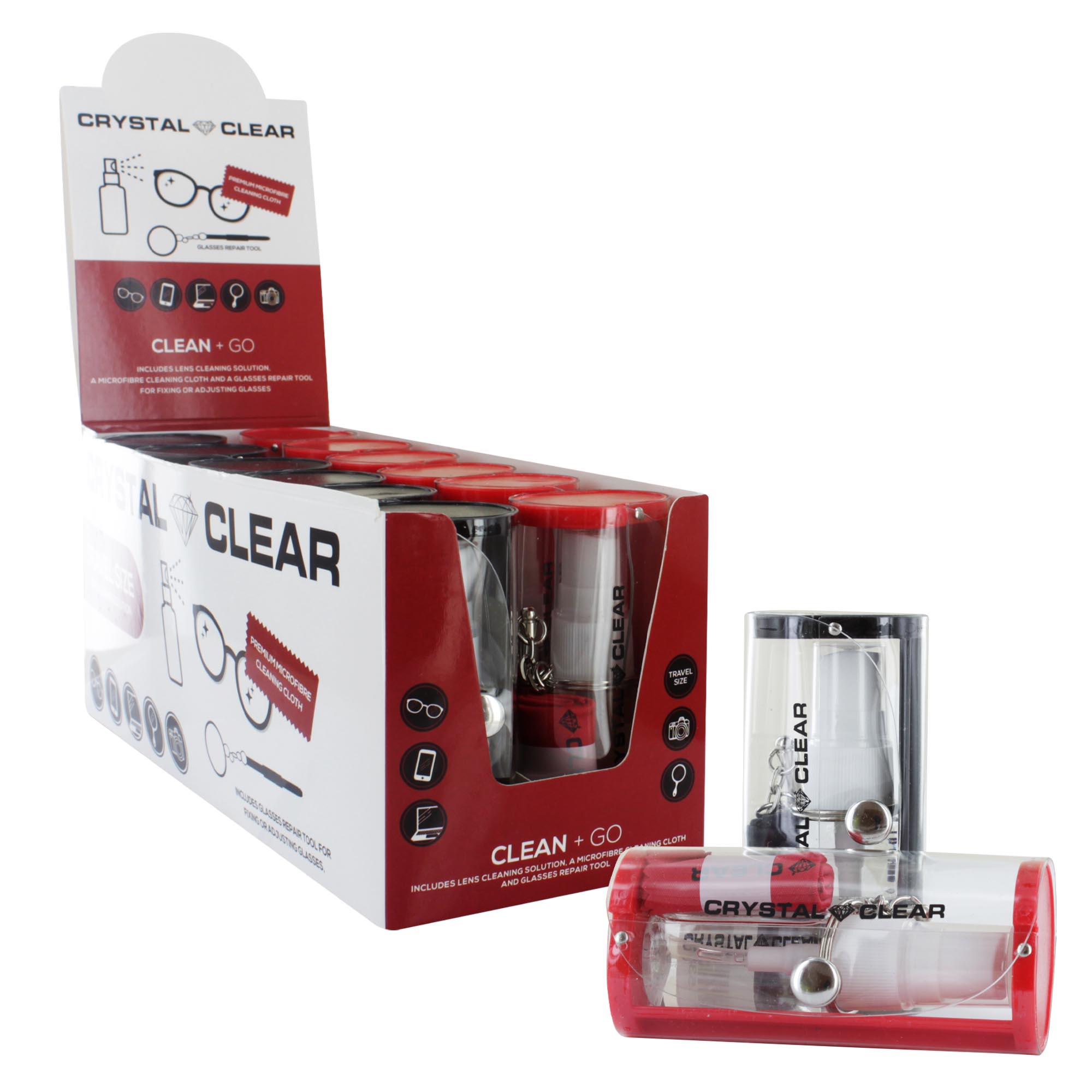 CRYSTAL CLEAR OPTICAL CLEANING KIT x12