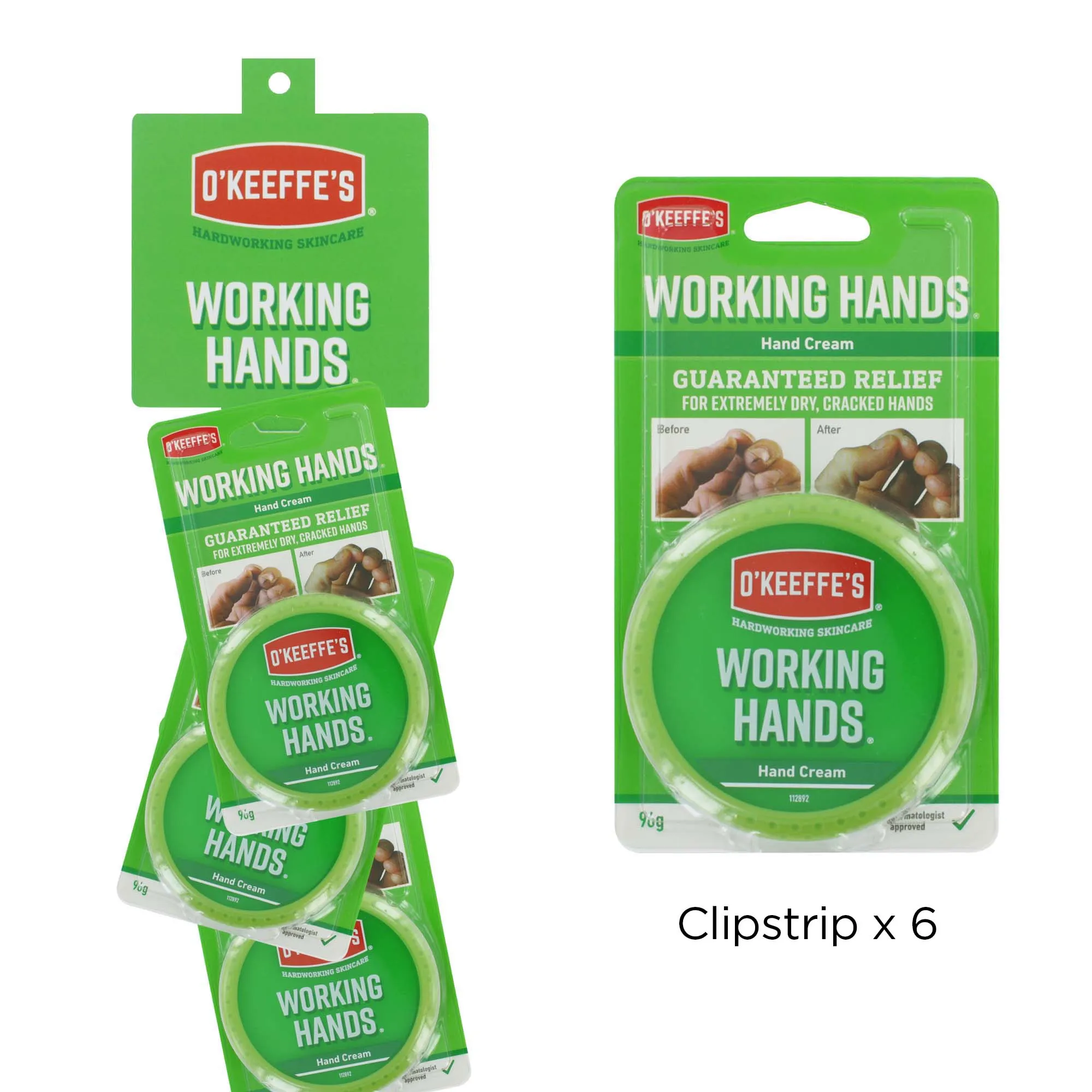O'KEEFFE'S WORKING HANDS POT 96g CLIPSTRIP X 6  114701